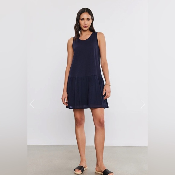 Velvet by Graham & Spencer Denna Black Sleeveless Mini Flounce Dress- XS - Picture 1 of 8
